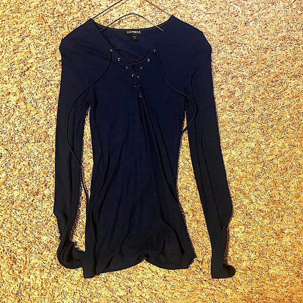 Express Fitted Lace up Top